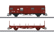 Märklin 47327 - H0 - 2-tlg. Set Güter- und Rungenwagen, MÁV, Ep. IV